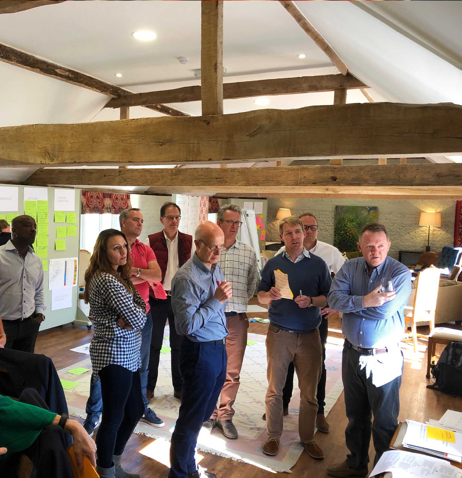 People working in Abbotstone Barn