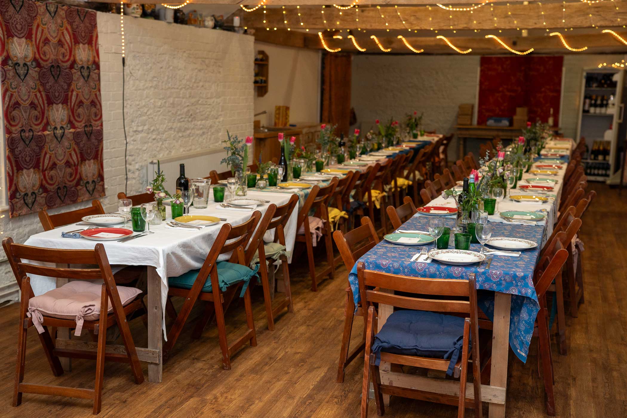 Abbotstone Barn tables laid up