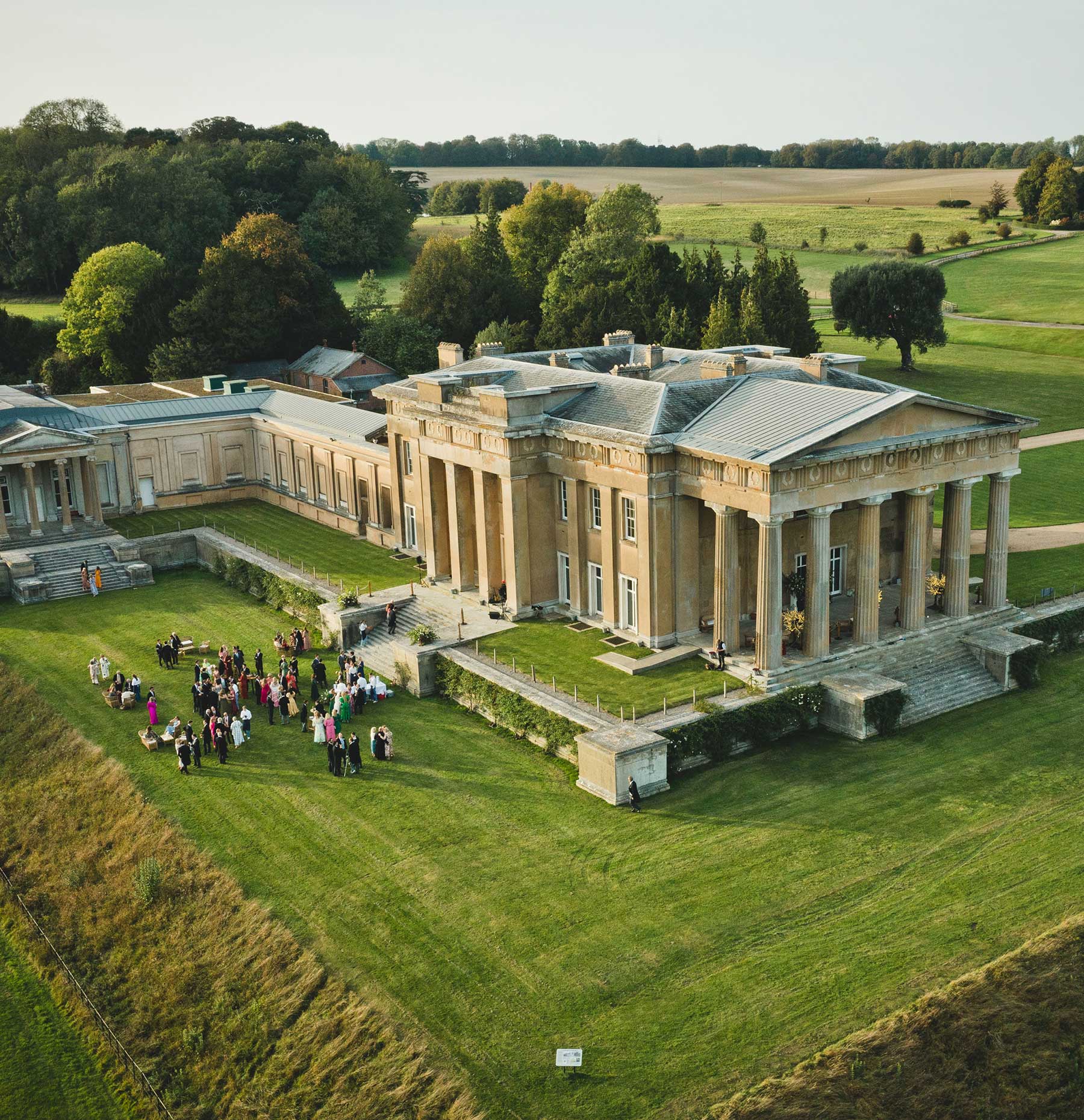 An event at the grange drone shot